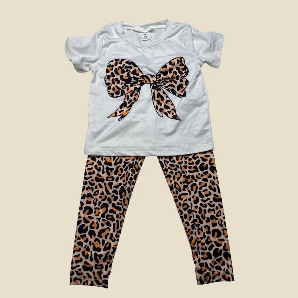 SHEIN Toddler Girls Clothes Bundle Size 2-3Y Dress, Romper  and 2 Leggings Sets